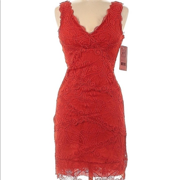 NEW Nicole Miller Embroidered Lace Bodycon Party Dress - Picture 1 of 14